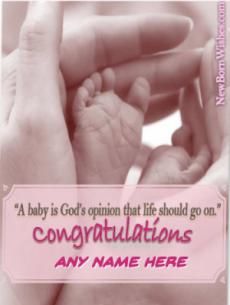 Congrats for Desired Baby Wish With Name