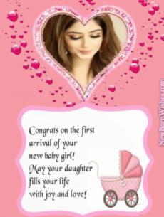 Congrats The First Baby Arrival Wish With Picture